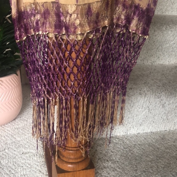 Patrons Of Peace Bohemian Tye Dye Lace Fringe Festival Top - Picture 4 of 8